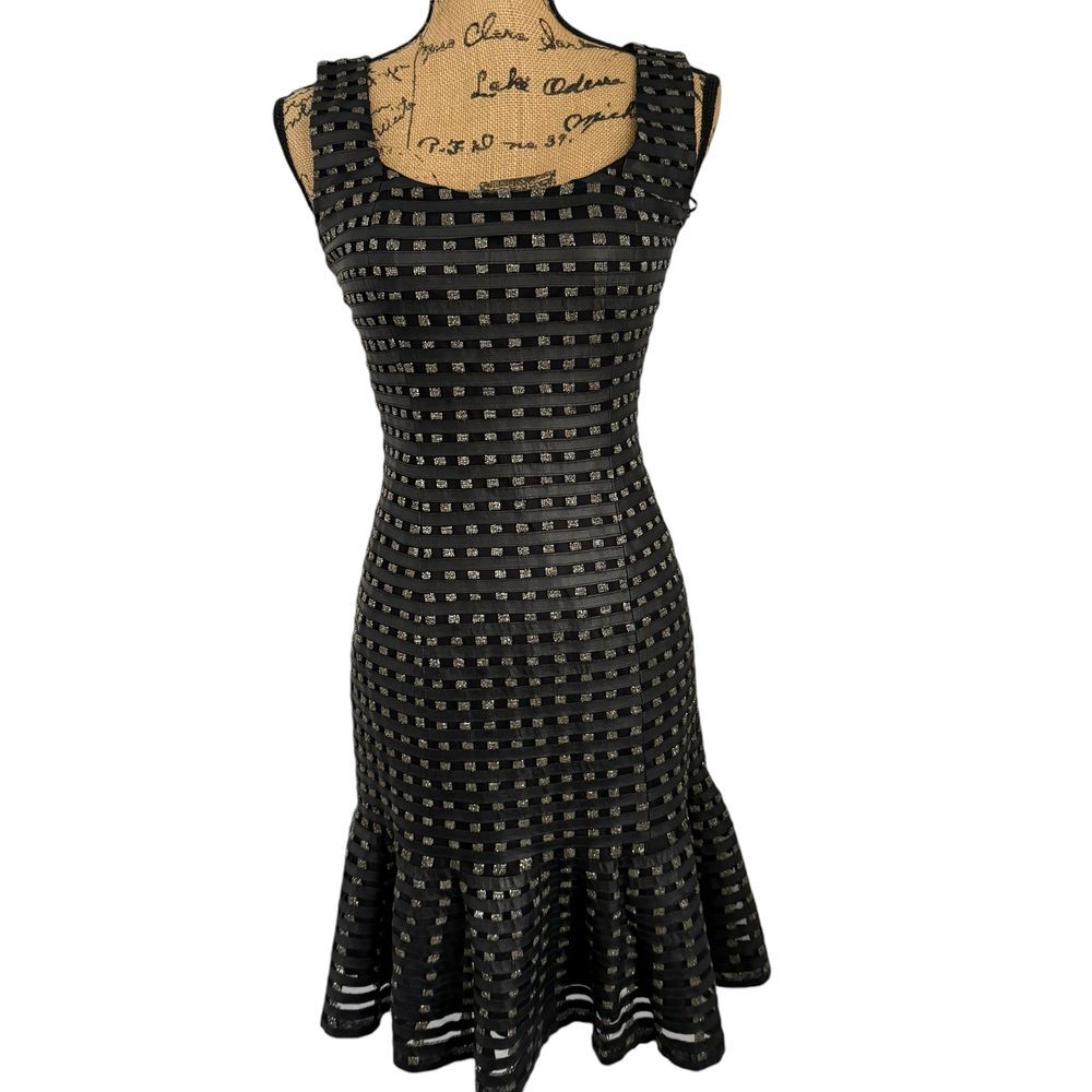 Pamella Roland Fit and Flare Dress Embellished with Beaded Details